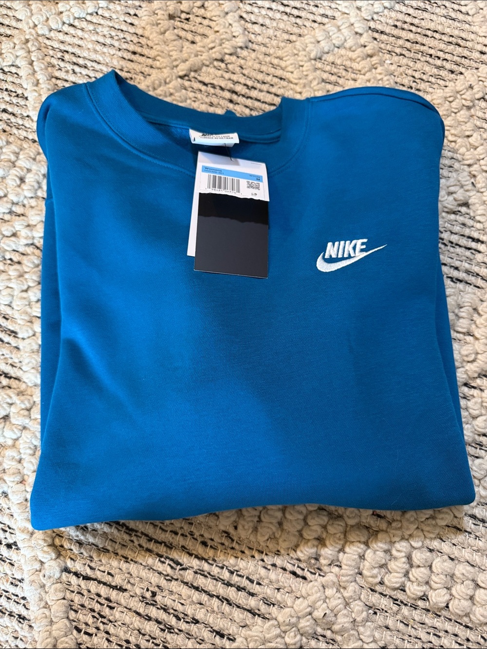Nike Women’s Bright Blue Crewneck Sweatshirt with White Logo